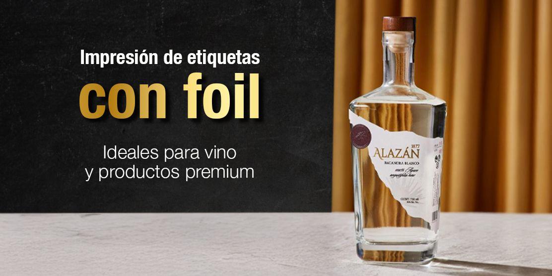 Etiquetas con foil metalico Westpress, acabado premium